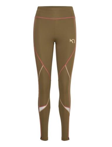 Louise 2.0 Tights Sport Running-training Tights Khaki Green Kari Traa