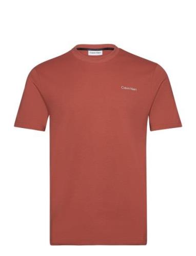 Micro Logo Interlock T-Shirt Tops T-shirts Short-sleeved Red Calvin Kl...