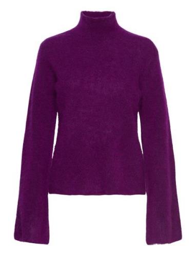 Mandagz Ls Pullover Tops Knitwear Turtleneck Purple Gestuz