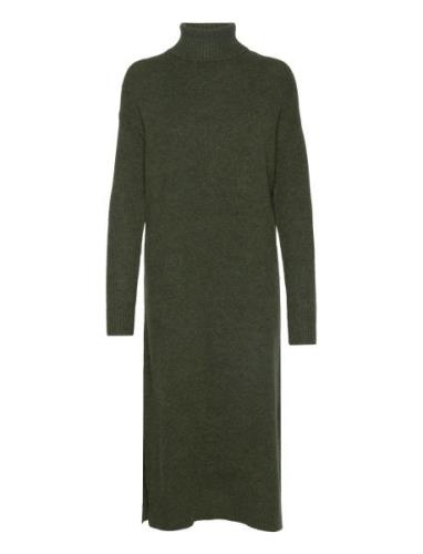 Penny Knit Dress Polvipituinen Mekko Khaki Green A-View