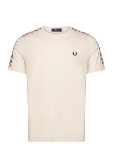 C Tape Ringer T-Shirt Tops T-shirts Short-sleeved Cream Fred Perry