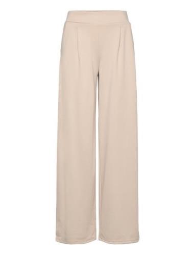 Ihkate Sus Long Wide Pa2 Bottoms Trousers Wide Leg Cream ICHI