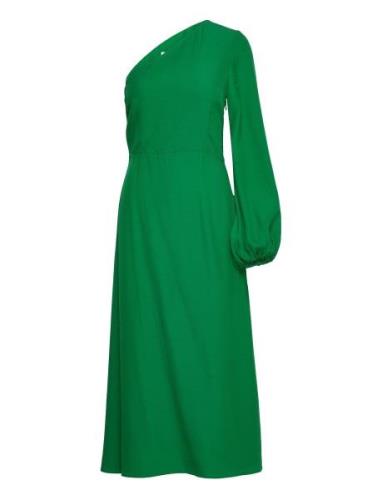 Long Midi Length 1-Shoulder Dress Polvipituinen Mekko Green IVY OAK