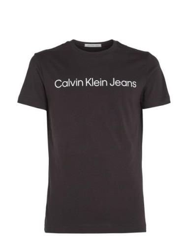 Core Institutional Logo Slim Tee Tops T-shirts Short-sleeved Black Cal...