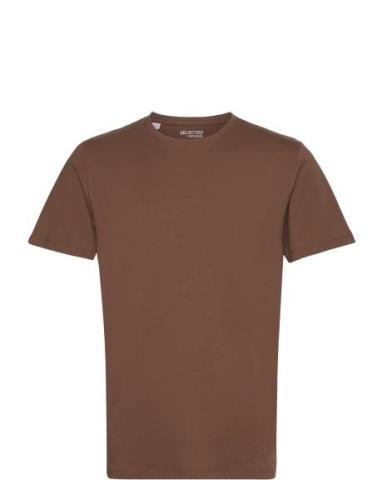 Slhaspen Ss O-Neck Tee Noos Tops T-shirts Short-sleeved Brown Selected...