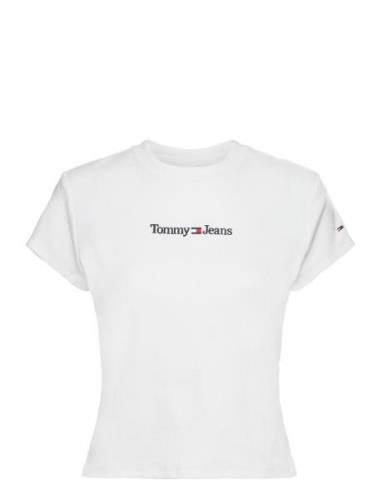 Tjw Baby Serif Linear Ss Tops T-shirts & Tops Short-sleeved White Tomm...