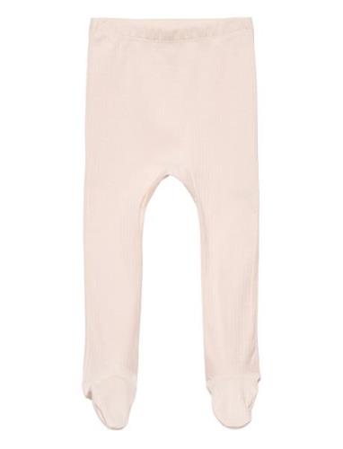 Baby Rib Tights W. Feet Bottoms Trousers Pink Copenhagen Colors
