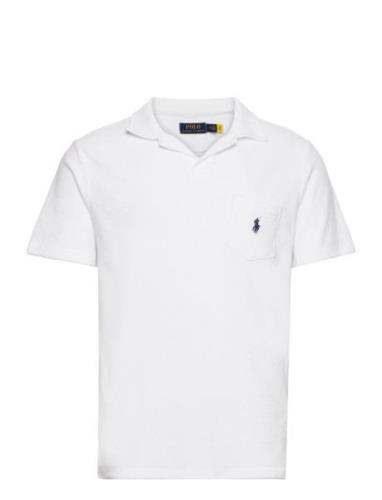 Custom Slim Fit Terry Polo Shirt Tops Polos Short-sleeved White Polo R...