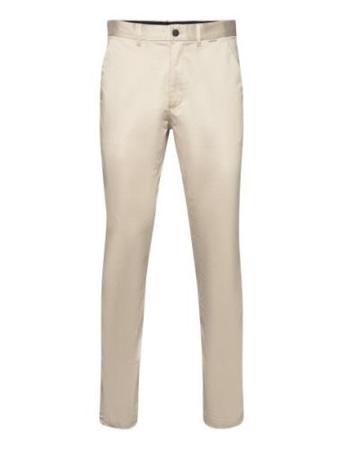 Sateen Stretch Slim Chino Bottoms Trousers Chinos Beige Calvin Klein