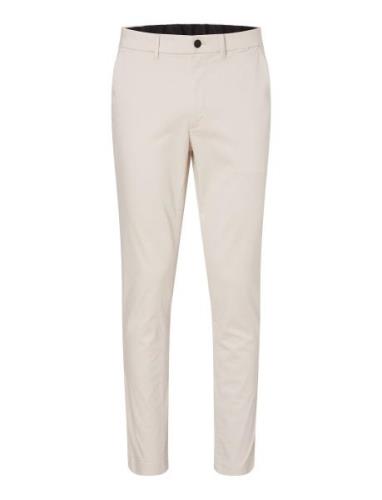 Sateen Stretch Slim Chino Bottoms Trousers Chinos Cream Calvin Klein