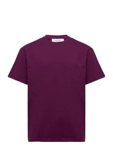 Crew T-Shirt Tops T-shirts Short-sleeved Purple Les Deux