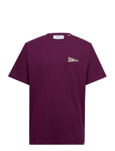 Flag T-Shirt Tops T-shirts Short-sleeved Purple Les Deux