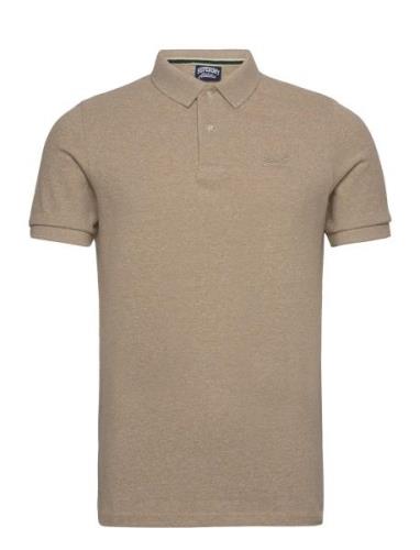 Classic Pique Polo Tops Polos Short-sleeved Beige Superdry