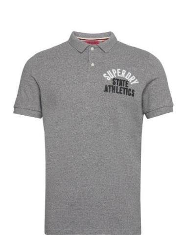 Applique Classic Fit Polo Tops Polos Short-sleeved Grey Superdry