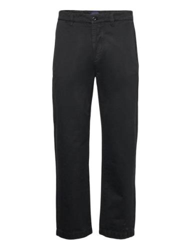 Straight Twill Chinos Bottoms Trousers Chinos Black GANT