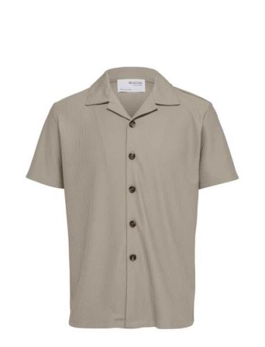 Slhloose-Plisse Resort Ss Shirt Ex Tops Shirts Short-sleeved Beige Sel...