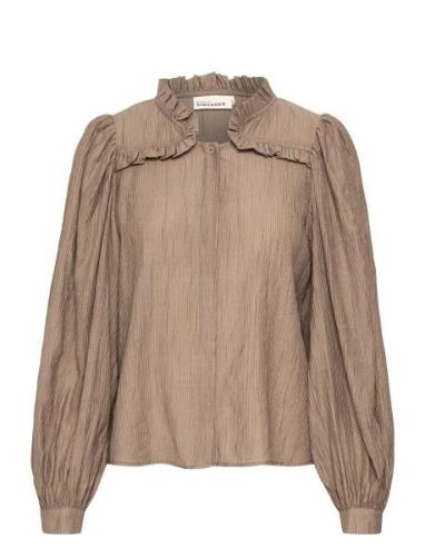 Kayakb Blouse Tops Blouses Long-sleeved Brown Karen By Simonsen