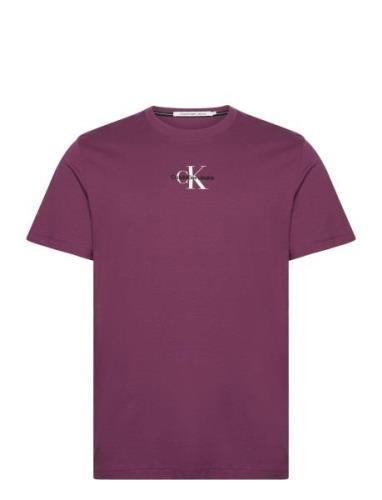 Monologo Regular Tee Tops T-shirts Short-sleeved Purple Calvin Klein J...