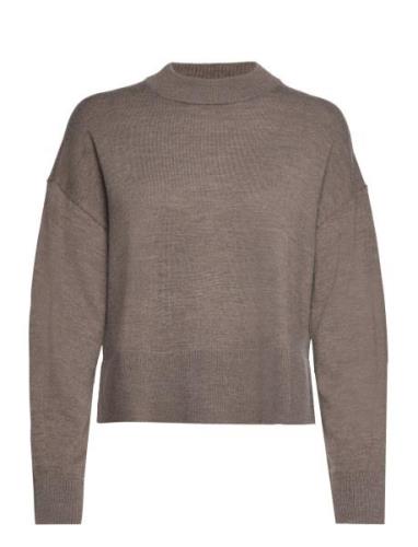 Merino Wool Pullover Tops Knitwear Jumpers Brown Rosemunde