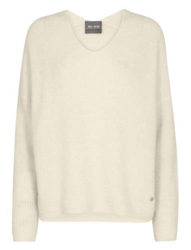 Mmthora V-Neck Knit Tops Knitwear Jumpers Cream MOS MOSH