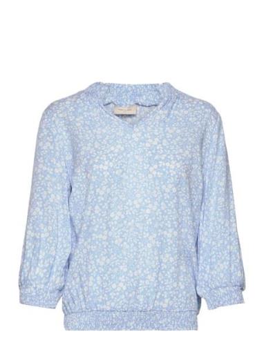 Fqadney-Blouse Tops Blouses Long-sleeved Blue FREE/QUENT