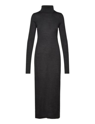 Wool-Blend Jersey Roll Neck Midi Dress Polvipituinen Mekko Black Polo ...
