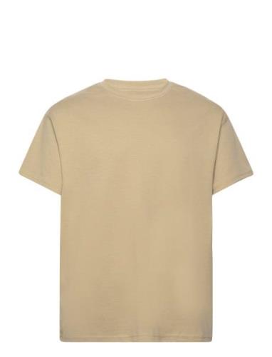 Sddanton Ss Tops T-shirts Short-sleeved Beige Solid