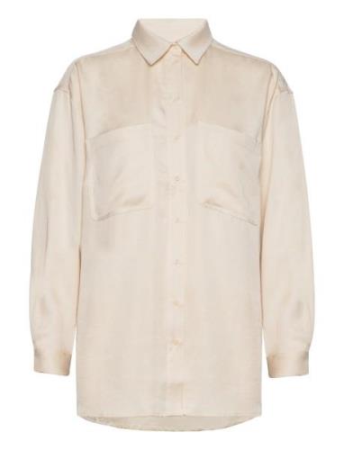 Esleonora Ls Shirt Tops Shirts Long-sleeved Beige Esme Studios