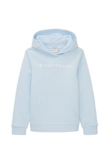 Printed Sweatshirt Tops Sweat-shirts & Hoodies Hoodies Blue Tom Tailor
