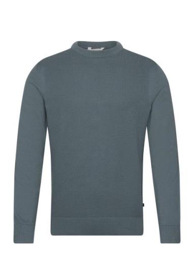 Structured C Tops Knitwear Round Necks Navy Tom Tailor