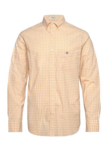 Reg Classic Poplin Gingham Shirt Tops Shirts Casual Yellow GANT