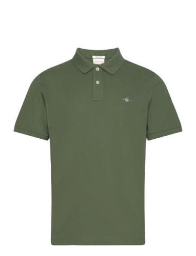 Reg Shield Ss Pique Polo Tops Polos Short-sleeved Green GANT