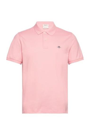 Reg Shield Ss Pique Polo Tops Polos Short-sleeved Pink GANT