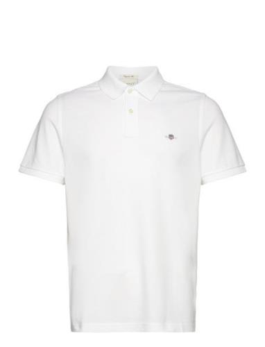 Reg Shield Ss Pique Polo Tops Polos Short-sleeved White GANT