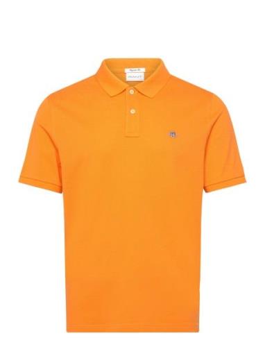 Reg Shield Ss Pique Polo Tops Polos Short-sleeved Orange GANT