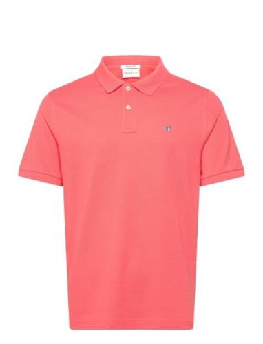 Reg Shield Ss Pique Polo Tops Polos Short-sleeved Pink GANT