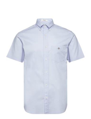 Reg Poplin Ss Shirt Tops Shirts Short-sleeved Blue GANT