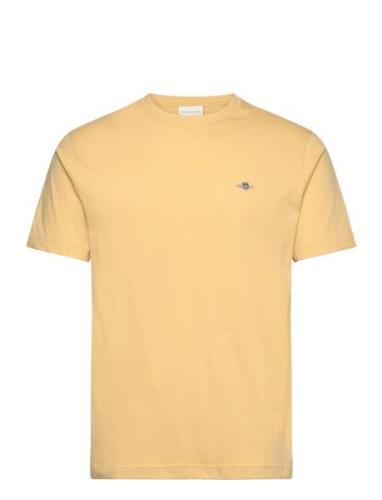 Reg Shield Ss T-Shirt Tops T-shirts Short-sleeved Yellow GANT