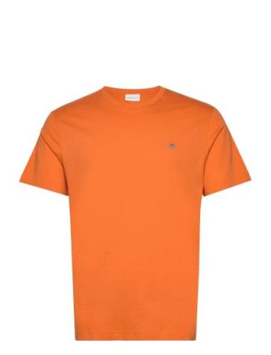 Reg Shield Ss T-Shirt Tops T-shirts Short-sleeved Orange GANT