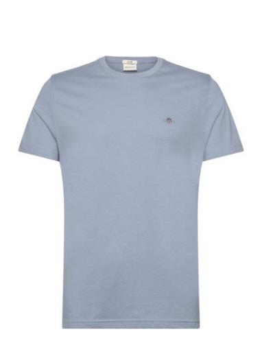 Slim Shield Ss T-Shirt Tops T-shirts Short-sleeved Blue GANT