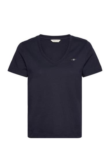 Reg Shield Ss V-Neck T-Shirt Tops T-shirts & Tops Short-sleeved Blue G...