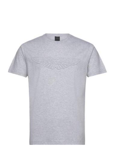 Am Emboss Tee Tops T-shirts Short-sleeved Grey Hackett London