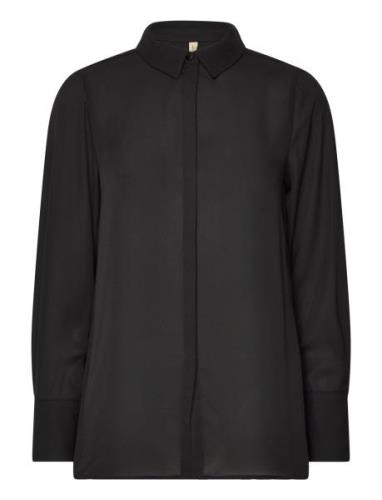 Sc-Cemre Tops Blouses Long-sleeved Black Soyaconcept