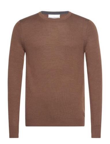 Bs Jupiter Regular Fit Knitwear Tops Knitwear Round Necks Brown Bruun ...