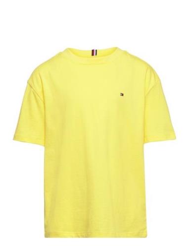 Essential Tee S/S Tops T-shirts Short-sleeved Yellow Tommy Hilfiger