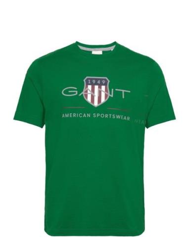 Reg Archive Shield Ss T-Shirt Tops T-shirts Short-sleeved Green GANT