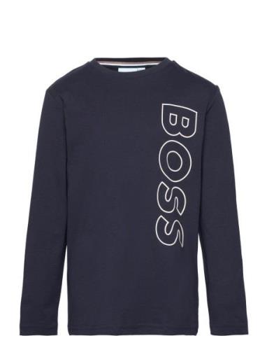 Long Sleeve T-Shirt Tops T-shirts Long-sleeved T-shirts Navy BOSS