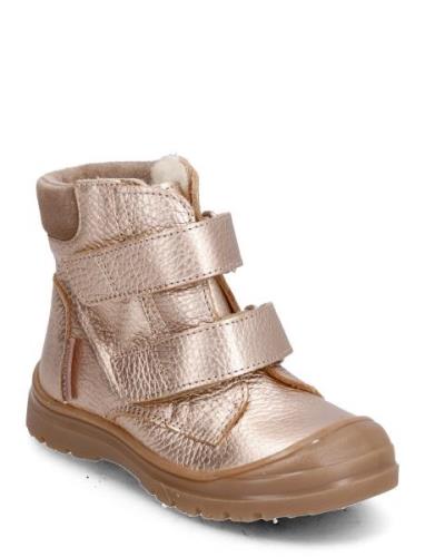 Boots - Flat - With Velcro Talvikengät Tarroilla Gold ANGULUS
