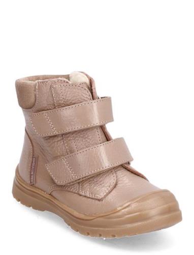 Boots - Flat - With Velcro Talvikengät Tarroilla Pink ANGULUS