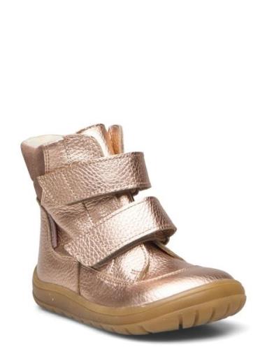 Boots - Flat - With Velcro Talvikengät Tarroilla Pink ANGULUS